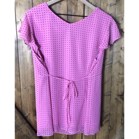 Motherhood Pink/Black Polk-A-Dot Blouse Size XL - Picture 2 of 5